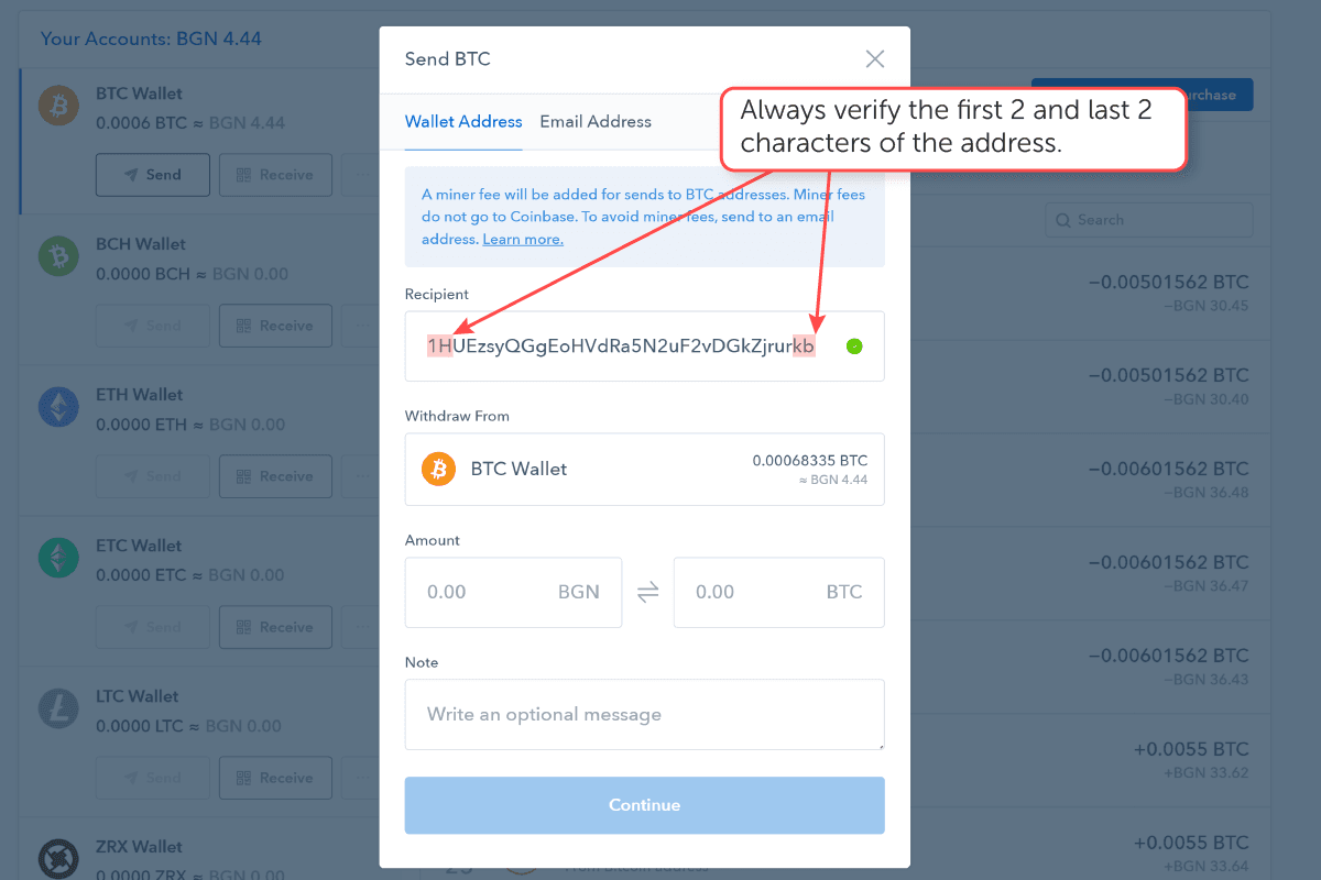 How to transfer bitcoin from coinbase